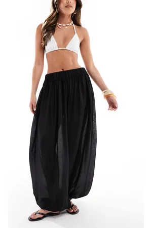 Pieces® High waist hareem style beach trouser In