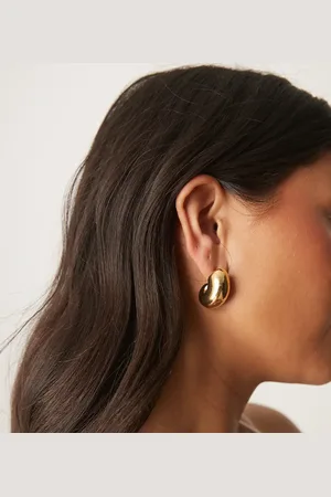 Orelia Plated domed shell earrings in pale