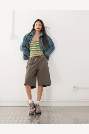 Weekday Ripstop cargo shorts in dark