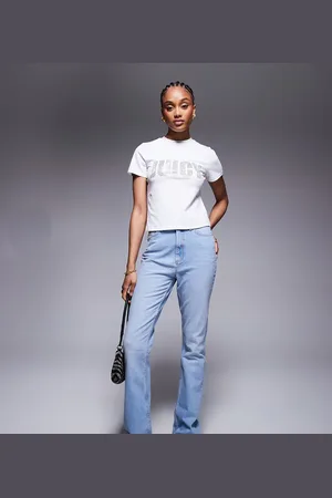 ASOS ASOS DESIGN Tall mid rise flare jeans in pale wash