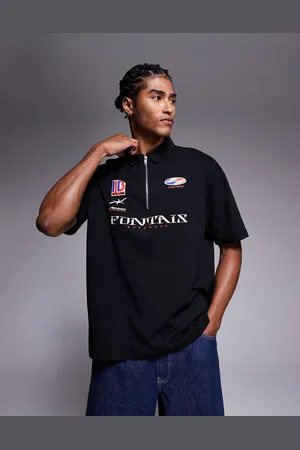 ASOS Oversized polo with sports graphic in