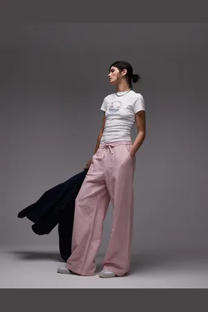 Tommy Hilfiger Linen wide trousers in and white stripe