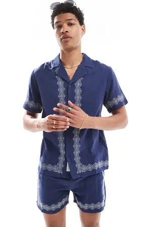 Native Youth Double gauze embroidered shirt co-ord in