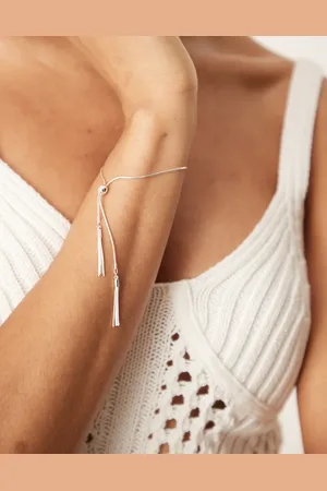 Orelia Slider tassel bracelet in sterling