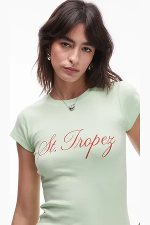 Topshop Jersey St Tropez graphic every day tee in