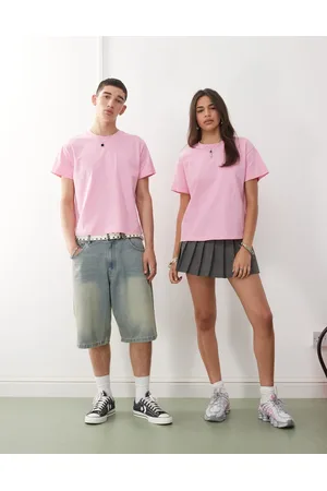 Reclaimed Unisex slim cropped boxy t-shirt in