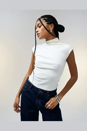 ASOS Textured knit grown on neck tank in cream