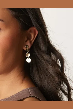 DesignB London Disc drop stud earrings in