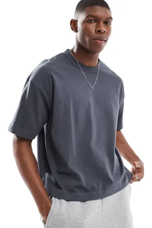 ASOS Heavyweight oversized boxy t-shirt 240gsm in charcoal