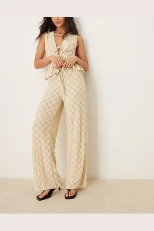 ASOS Floral lace wide leg trouser co-ord in