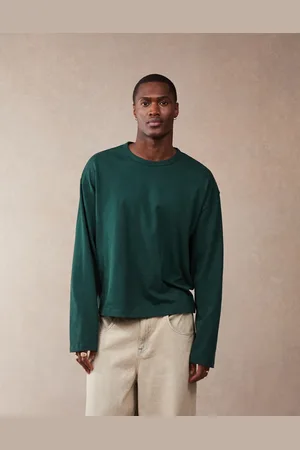 ASOS Heavyweight oversized boxy long sleeve t-shirt 240gsm in dark