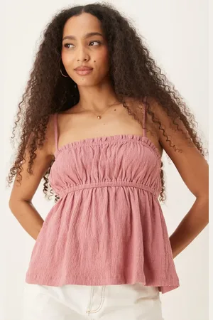 ASOS Crinkle textured cami top in dusty rose