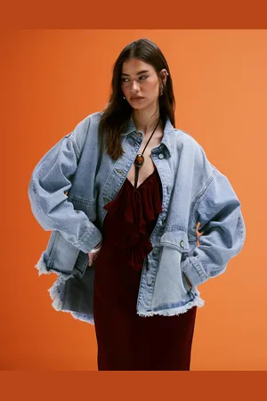 AllSaints Hettie denim shacket in light indigo