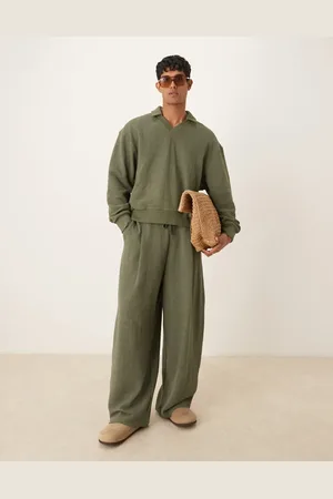 ASOS Oversized balloon linen look jogger in khaki