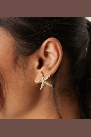 Orelia Plated statement starfish stud earrings in pale