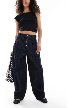 ASOS Barrel leg jean with ditsy floral flock