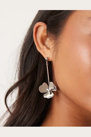 ASOS Drop earrings with flower detail in tone