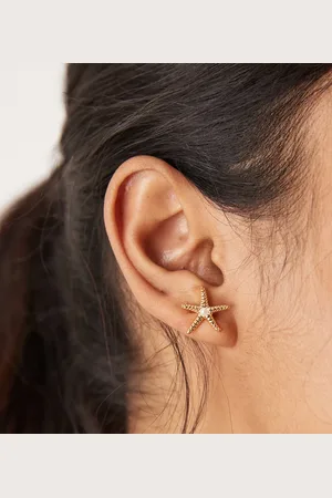 Orelia Plated statement starfish stud earrings in pale