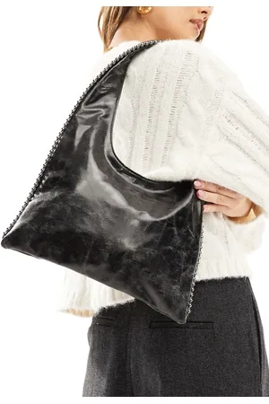 Pull&Bear Stud seam shoulder bag in washed