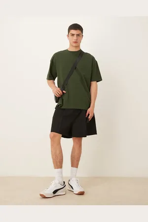 ASOS Oversized t-shirt in green textured stripe