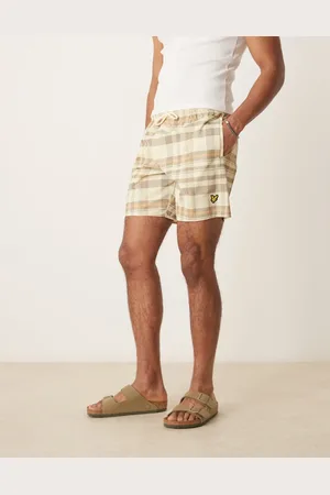 Lyle & Scott Tartan Resort Swimshort in beige
