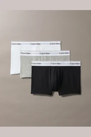 Calvin Klein Icon Cotton Stretch 3 pack low rise trunk in white grey black