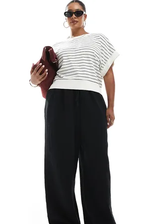 New Look New Look Curve double cloth wide leg trousers in