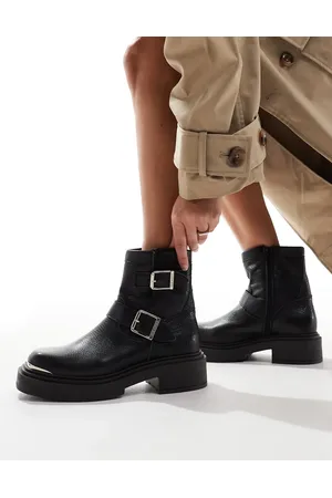Steve Madden Choice Buckle Ankle Boot in Leather