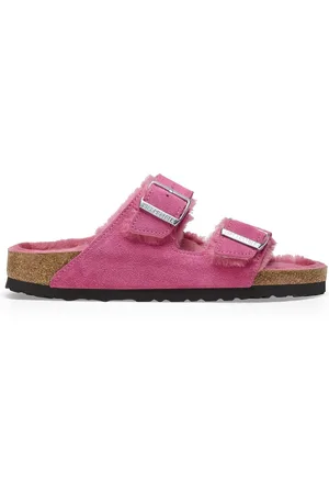 Birkenstock Arizona Shearling Suede Leather/Fur Fuchsia Tulip