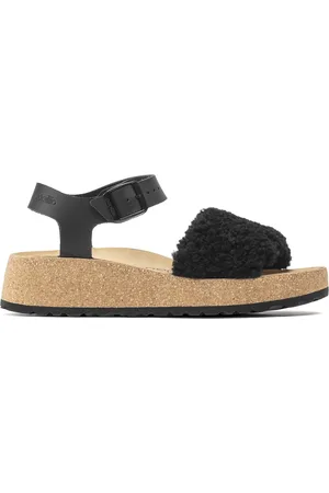Papillio Glenda Natural Leather/Fur Teddy Black