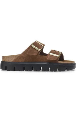 Papillio Arizona Platform Suede Leather Dark Tea/ Black