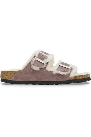 Birkenstock Arizona Shearling Suede Leather/Fur Faded Purple