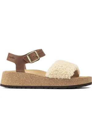 Papillio Glenda Natural Leather/Fur Teddy Eggshell