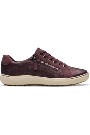 Clarks Womens Nalle Lace, Wine Intrest Leather