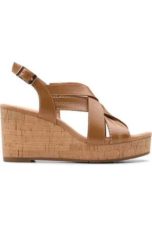 Clarks Womens Sabina Sling, Tan Leather