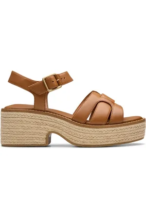 Clarks Womens Coledale Strap, Tan Leather
