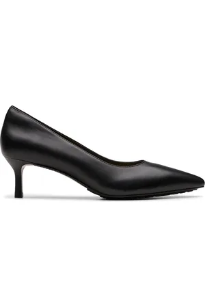 Clarks Womens Adela Court Black Leather, Black Leather