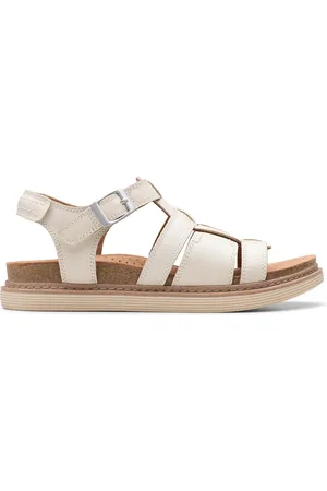 Clarks Arwell Sun, Cream Leather