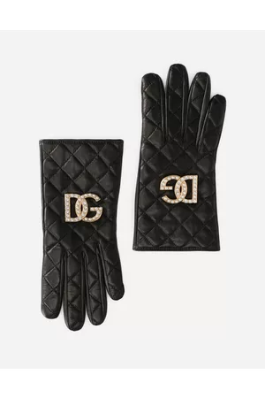 Dolce & Gabbana Hats and Gloves - Quilted nappa leather gloves with DG logo female 6/2