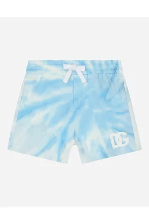 Dolce & Gabbana Boys Neckties - Trousers and Shorts - Tie-dye jersey jogging shorts with DG logo male 3/6 months