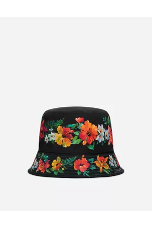 Dolce & Gabbana Men Hats - Nylon Bucket Hat With Hawaiian Print - Man Hats And Gloves 58