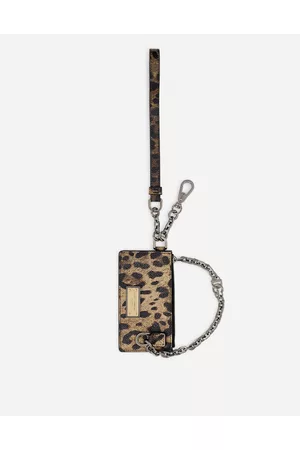 Dolce & Gabbana Men Wallets - Dauphine Calfskin Card Holder With Leopard Print - Man Onesize