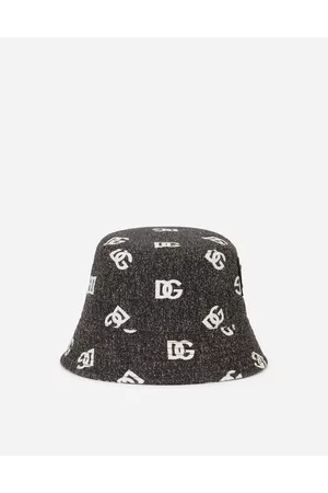 Dolce & Gabbana Men Hats - Cotton Jacquard Bucket Hat With Dg Logo - Man Hats And Gloves 57