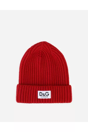 Dolce & Gabbana Men Hats - Ribbed Knit Hat With Logo Label - Man Accessories S
