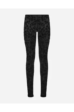 Dolce & Gabbana Tulle Leggings With Embroidery - Woman Trousers And Shorts 36