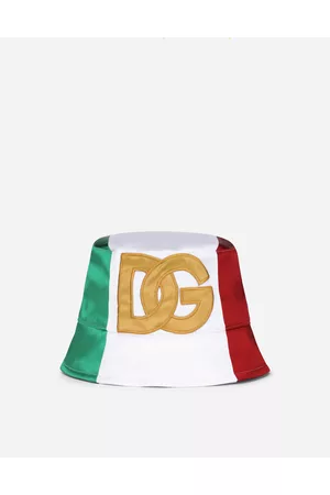 Dolce & Gabbana Men Hats - Satin Bucket Hat With Dg Logo - Man Hats And Gloves 57