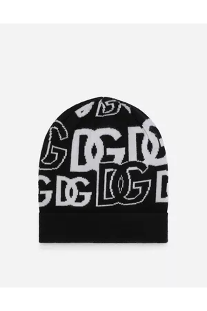 Dolce & Gabbana Women Hats - Knit Hat With Jacquard Dg Logo - Woman Accessories S