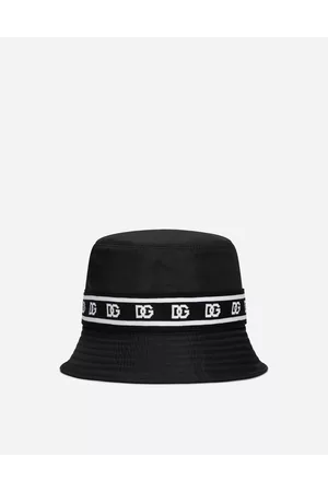 Dolce & Gabbana Nylon Bucket Hat With Branded-band Print - Man Hats And Gloves 57
