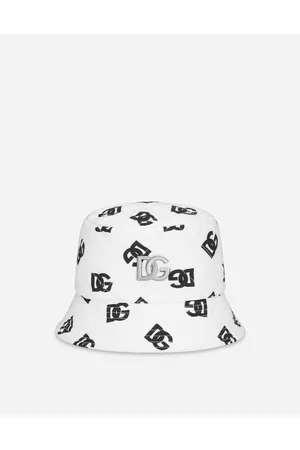 Dolce & Gabbana Women Hats - Nylon Bucket Hat With Dg Logo Print - Woman Hats And Gloves 57