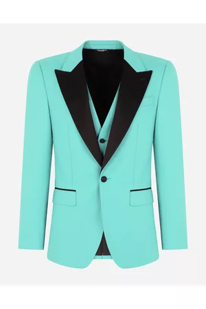 Dolce & Gabbana Men Suits - Three-piece Stretch Wool Sicilia-fit Tuxedo Suit - Man Suits And Blazers 44